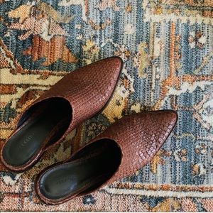 All Saints Jade Mules in Brick